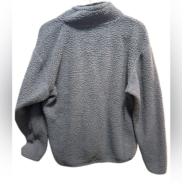 Victoria’s Secret PINK Gray Sherpa Quarter-Zip Pullover - Picture 2 of 3